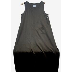 Ashly Brent Dress Womens M Brown Sleeveless Maxi Utility Side Buttons Slits 0747